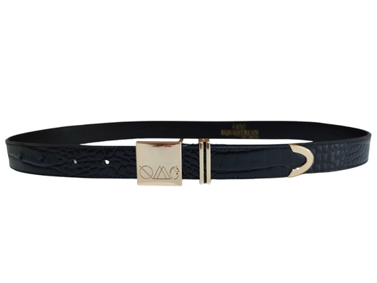 Celeste Belt in Black with Gold Hardware