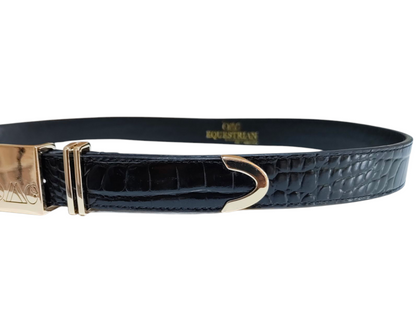 Celeste Belt in Black with Gold Hardware