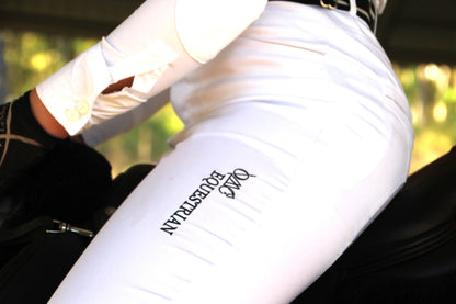 Pro Form-Fitting Breeches in Crisp White with Tailbone Padding