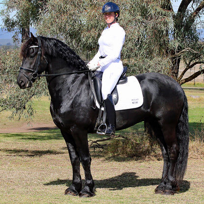 Pro Form-Fitting Breeches in Crisp White with Tailbone Padding